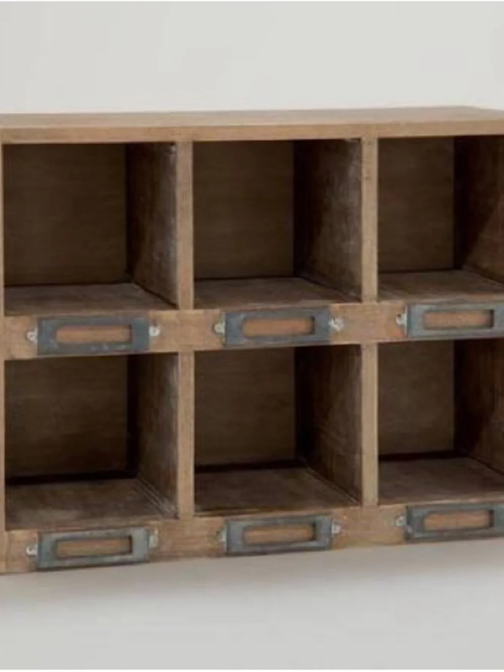 Rustic Wooden 6-Cubby Organizer - Brown